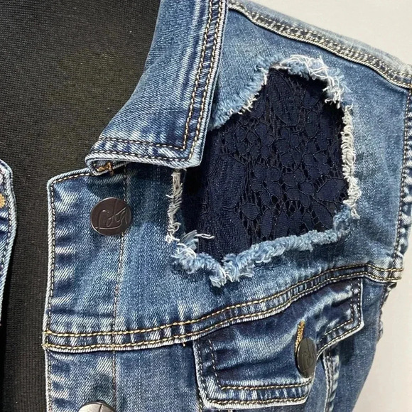 Lola Jeans |  Jean & Lace Vest - Picture 2 of 6